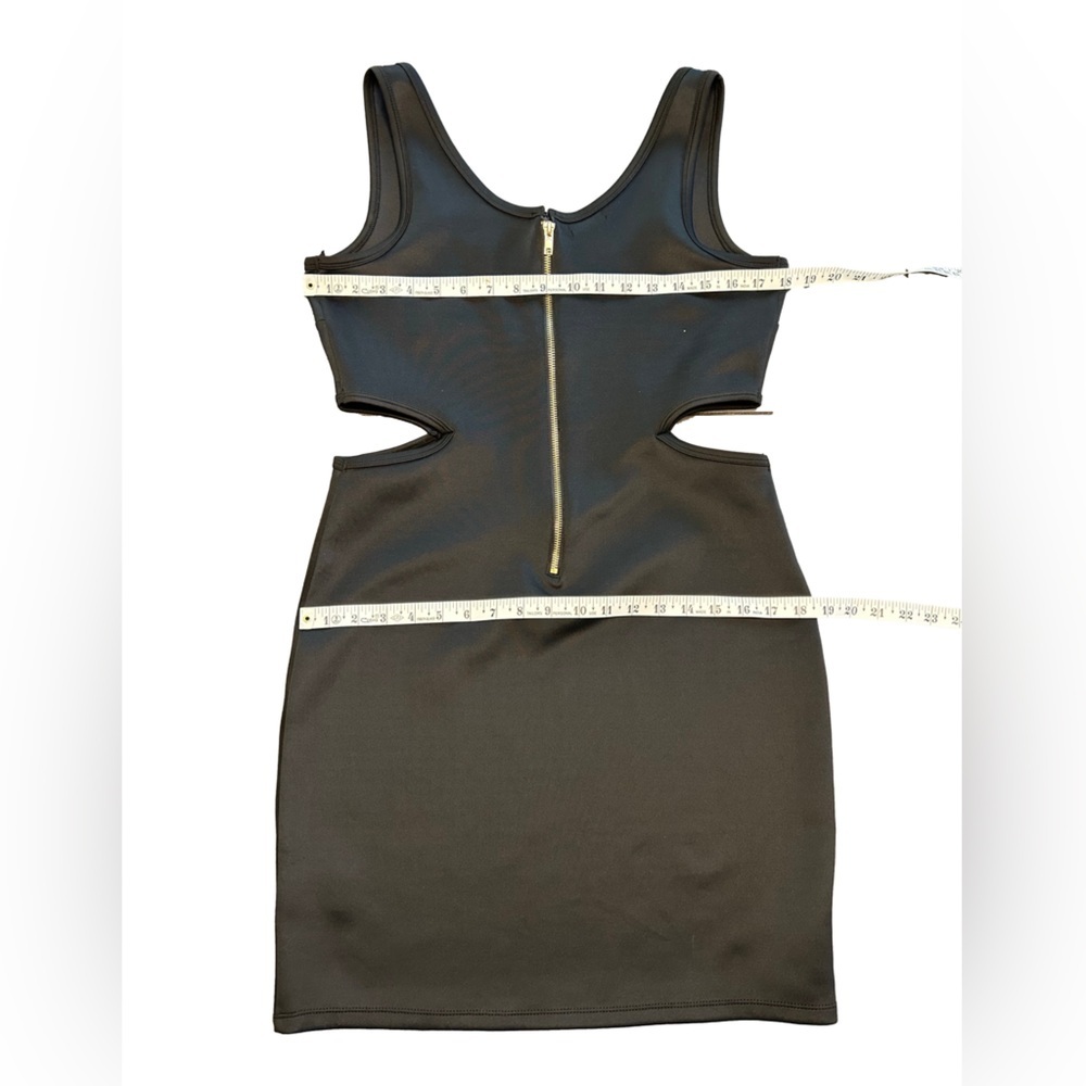 Bongo Black Bodycon Mini Dress Side Cutouts edgy 90’s grunge club party NWT L - Picture 4 of 8